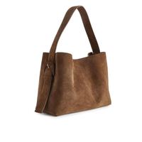 Tas Kulit Asli Ramah Lingkungan BS INTERNATIONAL Warna Cokelat Tua Kasual Untuk Penggunaan Sehari-hari Unisex Model Terbuka Dua Pegangan Tahan Lama