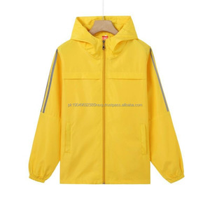 Trenchs de sport pour hommes à bande réfléchissante vestes de sport imperméables au vent à manches longues logo d'impression fixe - Product Image 2