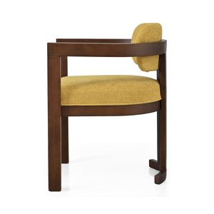 Ensemble de 2 chaises de salle à manger en bois rembourrées jaunes, finition noyer, pour usage intérieur - Product Image 6