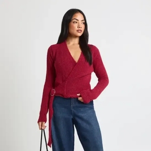 Women's Oversize V-Neck <b>Cardigan</b> Sweater <b>Thick</b> Knit Casual Print with Button Decoration Front Back Fashion Winter Warmth - Product Image 1