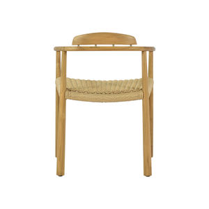 Silla de Comedor con Brazos de Madera de Teca Sólida y Asiento de Cuerda Tejida a Mano, Estilo Escandinavo, Muebles para Cafetería y Restaurante - Product Image 6