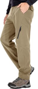 Pantalones Cargo Impermeables y Cortavientos para Hombre, 10000 mm, Poliéster y Nailon, Pantalones de Senderismo para Exteriores con Cierre de Cremallera, Color Beige - Product Image 6