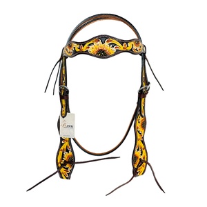 Cabecera de caballo occidental de alta calidad en varios colores, el mejor precio, talla ecuestre, cuero mecanizado a mano, venta al por mayor - Product Image 1