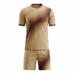 ชุดฟุตบอลแบบ unisex พร้อมกางเกงขาสั้น ชุดออกกำลังกายสองชิ้น ชุดฟุตบอลแห้งเร็ว ชุดกีฬา รับผลิตตามแบบ OEM - Product Image 1