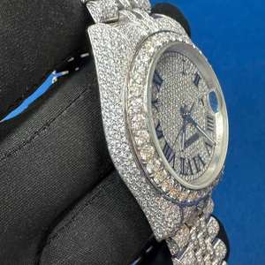 นาฬิกาข้อมือผู้ชาย BOJ R.O.L.E.X.01 ตัวเลขโรมัน VVS มอยส์ซาไนต์ เพชร หรูหรา แฟชั่น ออโตเมติก อนาล็อก สตีล กลไก ไอซ์ ฮิปฮอป - Product Image 3