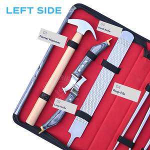 Kit d'outils de fermeur avec coupe-crevasses, lime à sabots, pince à clous, couteau à sabots courbé, marteau à clous et outil de démontage de sabots - Product Image 3