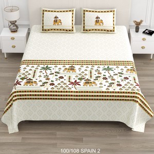 Export Quality Breathable Cotton Bedspread Set with 2 Pillow Covers Traditional Floral <b>Elephant</b> Embroidery Home & Hotel <b>Bedding</b> - Product Image 2