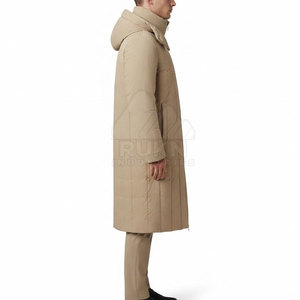 New Arrival Men's Waterproof Lightweight Long <b>Bench</b> <b>Coat</b> Hooded Winter Full Front Zipper Warm Outdoor Custom Wholesale - Product Image 4