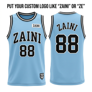 Camiseta de Baloncesto para Hombre, 180 GSM, Poliéster Interlock Premium, Azul Cielo, Negro, Blanco, Cuello Acanalado, Logotipo Personalizado por Sublimación, Ropa de Equipo - Product Image 1