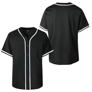 Wholesale Custom Black and Red Short Sleeve Shirt with Blank Pattern <b>Plus</b> <b>Size</b> Thick Jersey Design Sublimated Baseball Jersey - Product Image 2