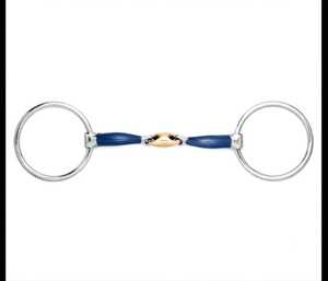 บิตม้าโลหะแบบ Snaffle สีเงินขัดเงาพร้อมข้อต่อสีทอง อุปกรณ์ขี่ม้าแบบตะวันตก - Product Image 4