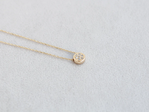 Collar con Colgante de Diamantes Redondos Creados en Laboratorio, Diseño de Ilusión y Cadena, para Mujer, Engaste en Bisel, Joyería para Uso Diario, Regalo en Oro Rosa de 14K - Product Image 6