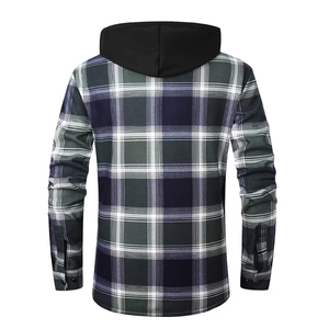 High Quality Men's <b>Flannel</b> <b>Jacket</b> Cotton Casual Long Sleeve Button Up Warm Winter Streetwear <b>Flannel</b> <b>Jacket</b> With Hoodies - Product Image 1