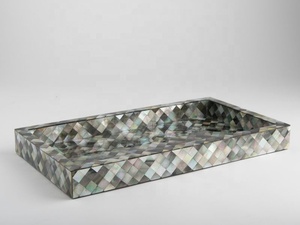 Plateau de service en nacre – Design moderne et élégant, vaisselle individuelle de luxe pour événements, service de repas, rangement, compatible lave-vaisselle, réutilisable - Product Image 3