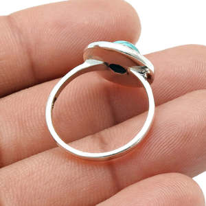 New Arrival 925 Sterling Silver Designer Jewelry Handmade Vintage <b>Ring</b> With <b>Turquoise</b> Gemstone Eternity Boho Unisex Jewelry - Product Image 4