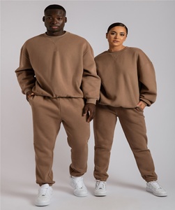 Top quality manufacturer unisex <b>plain</b> <b>sweatshirt</b> with jogger pants two piece sets - Product Image 3