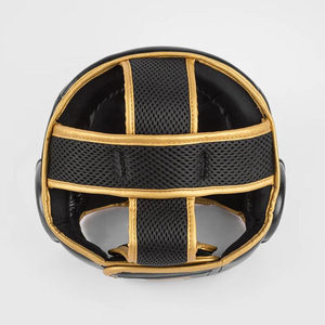 Protector de Cabeza de Boxeo de Cuero PU Negro y Dorado, Protección Facial Completa Transparente, Cierre de Gancho y Bucle, Unisex, para Adultos, Casco Deportivo para Entrenamiento de MMA - Product Image 5