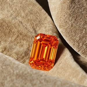 Moissanita de Laboratorio de 2 Quilates, Corte Esmeralda, Color Naranja, Claridad VVS1, Piedra Suelta Súper Brillante con Destello, con Certificado de Autenticidad, 7x9 mm - Product Image 5