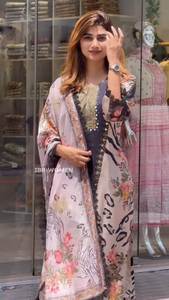 Traje Salwar de Algodón Maslin Indio de Diseño Moderno y Más Vendido, con Bordado Exclusivo, Ropa Étnica Elegante para Mujer para Fiestas - Product Image 2