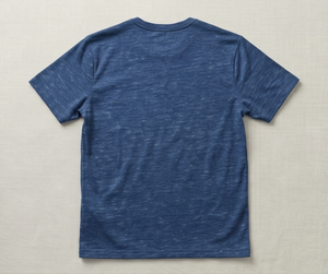 เสื้อยืดแขนสั้นสีน้ำเงินสำหรับผู้ชาย ทรงปกติ สีพื้น ลำลอง คอกลม ผ้าถัก ระบายอากาศได้ดี ผ้าฝ้าย - Product Image 2