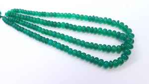 Cuentas de Calcedonia Verde Natural en Forma de Rondelle Lisa de 7-10mm, Cuentas de Calcedonia Verde para Fabricación de Joyería, Venta al Por Mayor - Product Image 4