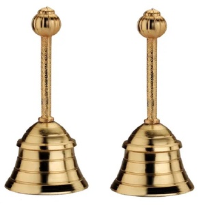 Campanas de Mano Tradicionales de Latón Hechas a Mano, Modernas, para Iglesia, Acabado Dorado, Forma Redonda, Adorno Decorativo, Tamaño Personalizado de Fábrica - Product Image 1