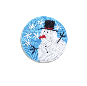 Posavasos de bordado con cuentas de semillas elegantes, hechos a mano, diseño personalizado, juego de posavasos de lujo con bordado de cuentas de semillas para decoración del hogar. - Product Image 1