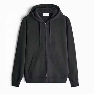 Sweat à capuche zippé personnalisé de haute qualité, double couche, épaules tombantes, en coton épais et surdimensionné pour l'hiver - Product Image 1
