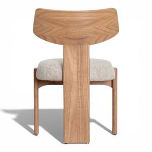 เก้าอี้รับประทานอาหารไม้สักสแกนดิเนเวียนสุดหรู งานฝีมือทันสมัย ไม้เนื้อแข็ง เป็นมิตรกับสิ่งแวดล้อม ออกแบบตามหลักสรีรศาสตร์ เฟอร์นิเจอร์โรงแรม ผ้าหุ้มดีไซน์เนอร์ - Product Image 3