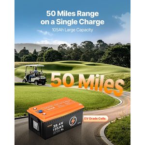 Batteria al Litio 36V 105Ah per Golf Cart, Batteria 36 Volt con BMS 200A, Monitor LCD e App Mobile, Pacco Batteria LiFePO4 - Product Image 2