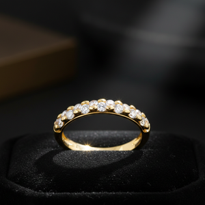 Anillo de Compromiso Moderno de Oro Sólido de 14K con Diamantes Cultivados en Laboratorio, Diseño Étnico de Doble Hilera, Certificado IGI, para Mujer, de Lujo - Product Image 5