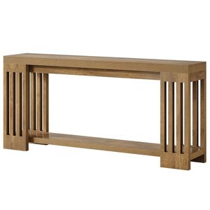 Consolle Principale in Stile Rustico Classico con Tavolino da Divano e Scrivania con Spazio di Archiviazione - Product Image 5
