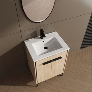 Mobile bagno da 24 pollici in legno ingegnerizzato con lavabo e anta contenitore, accessibile per disabili - Product Image 2