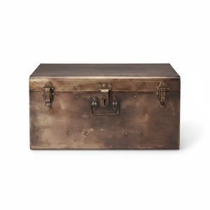 Nouvelle conception de coffres de rangement en cuivre antique de luxe, fabriqués en métal galvanisé pour la maison et l'hôtellerie - Product Image 1