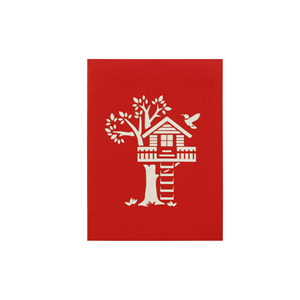 Usine de cartes de vœux en papier 3D faites à la main, style maison dans les arbres, OEM ODM - Product Image 2