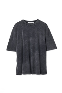 Nueva llegada: Camiseta de algodón 100% de 380 GSM con lavado ácido, corte holgado, manga corta, cuello redondo, estilo vintage para mujer. - Product Image 3