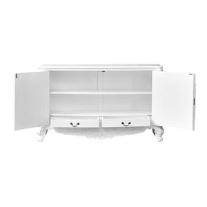 Meuble de rangement Alesha en teck massif de haute qualité, couleur blanche, pour usage intérieur. - Product Image 3