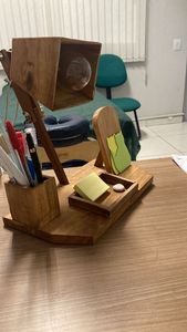 Accessoires d'écriture en bois pour bureau, organiseur de bureau élégant en bois pour stylos et crayons, organiseur en bois de qualité supérieure pour le bureau - Product Image 6
