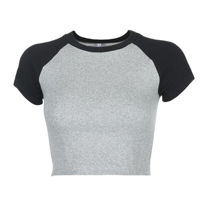ZZH YF2281 2026 Summer New Short Sleeved Women's T-shirt Loose Slim Y2K Style Silk/Cotton Canvas Fabric - Product Image 6