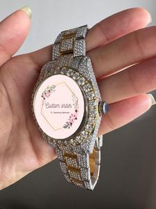 Montre personnalisée en diamant Moissanite VVS, mouvement mécanique, montre de luxe tendance, sertie de diamants, avec verre saphir pour homme - Product Image 5