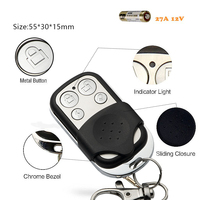 Control Remoto Inalámbrico RF Universal de 433MHz, ABS, 4 Botones, Código Fijo de Aprendizaje Automático, Batería AAA para Puerta de Garaje