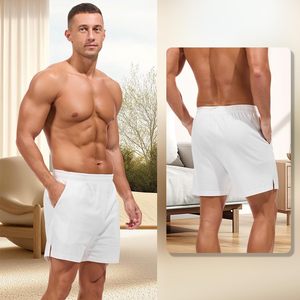 Shorts de pyjama personnalisés pour hommes, 4 pouces, en coton léger, avec poches, vente en gros OEM - Product Image 2