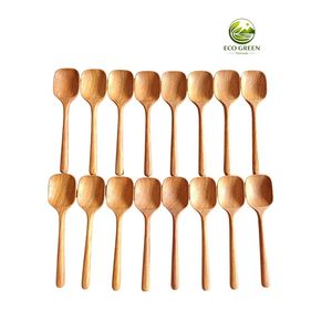ช้อนชาไม้ 10 มล. ดีไซน์มินิมอลรักษ์โลก พร้อมด้ามจับสำหรับเสิร์ฟชา - Product Image 2