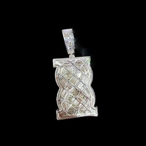 Pendentif Sablier Moissanite Iced Out en Argent Sterling 925 pour Homme, Couleur D VVS, Passe le Testeur de Diamant - Product Image 6