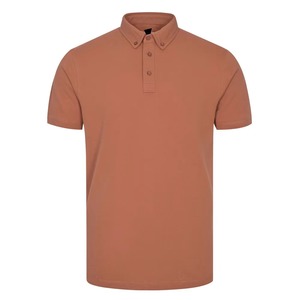 Polo en coton uni pour homme, manches courtes, coupe classique, décontracté, respirant, tissage tissé - Product Image 1