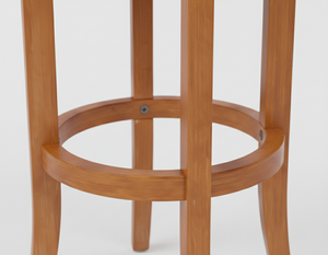 Mesa de Centro Moderna Redonda de Madera de Caucho con Base Redonda para Muebles de Sala de Estar - Product Image 2