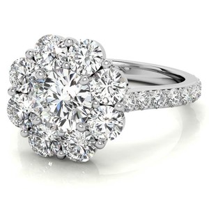 Round Cut Moissanite <b>Ring</b> 925 Sterling <b>Silver</b> White Gold Plated Luxury <b>Solitaire</b> Engagement Wedding Promise Bridal <b>Ring</b> - Product Image 2