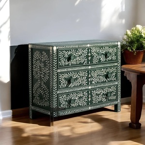 ILAHI's Bone Inlay <b>Drawer</b> Modern Design Agate Detailing <b>Storage</b> Portable Home Furniture - Product Image 2