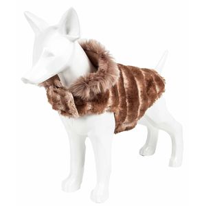Abrigo de Visón para Perro con Estampado de Tiramisú Luxe Tira Poochoo, Ropa Elegante para Mascotas - Product Image 4