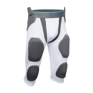Pantalones de Práctica de Fútbol para Hombre y Jóvenes al por Mayor con Cinturón de Compresión de 7 Almohadillas, Material de Poliéster Blanco/Negro, Logotipo Personalizable - Product Image 1